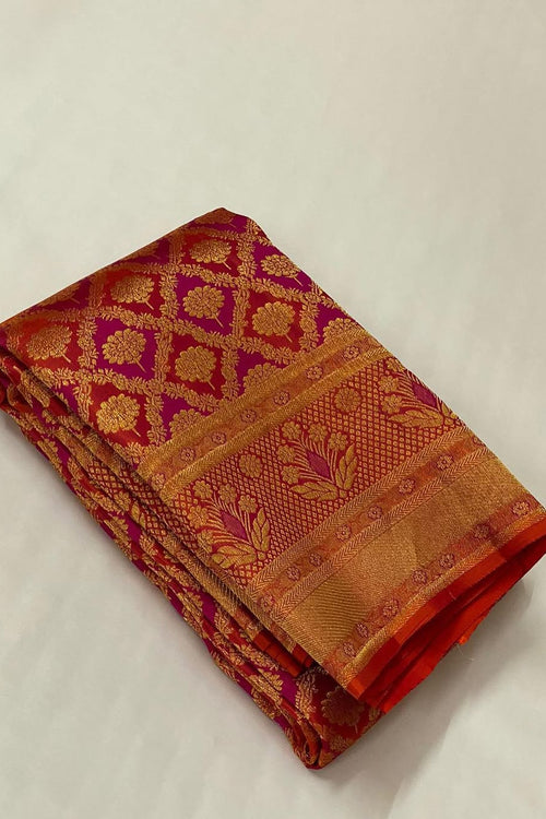 Load image into Gallery viewer, Improbable Red Soft Silk Saree With Winsome Blouse Piece
