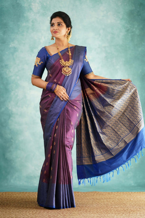 Load image into Gallery viewer, Fancifull Purple Soft Silk Saree With Hypnotic Blouse Piece
