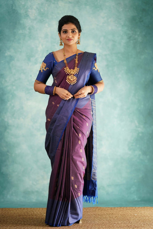 Load image into Gallery viewer, Fancifull Purple Soft Silk Saree With Hypnotic Blouse Piece
