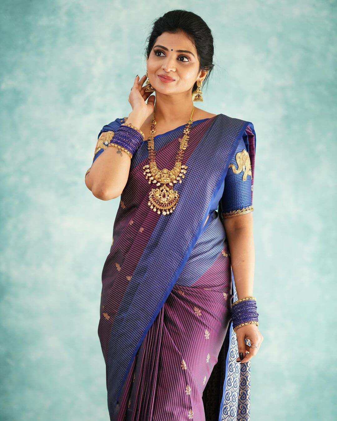 Fancifull Purple Soft Silk Saree With Hypnotic Blouse Piece