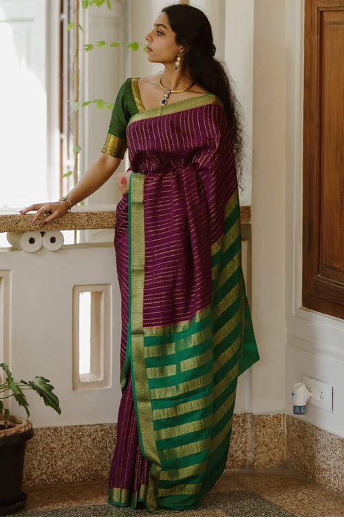 Load image into Gallery viewer, Intricate Purple Soft Silk Saree With Precious Blouse Piece
