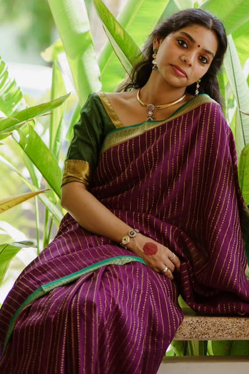 Load image into Gallery viewer, Intricate Purple Soft Silk Saree With Precious Blouse Piece
