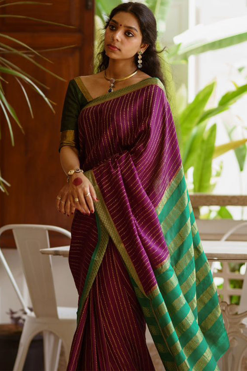 Load image into Gallery viewer, Intricate Purple Soft Silk Saree With Precious Blouse Piece
