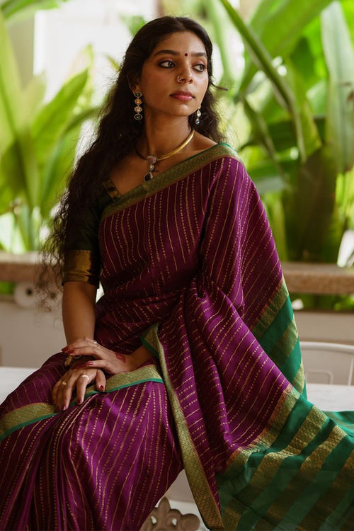 Load image into Gallery viewer, Intricate Purple Soft Silk Saree With Precious Blouse Piece
