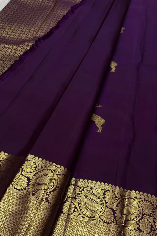 Load image into Gallery viewer, Luxuriant Purple Soft Banarasi Silk Saree With Resplendent  Blouse Piece
