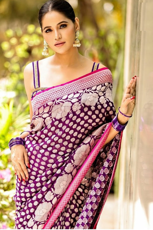 Load image into Gallery viewer, Scrumptious Purple Soft Silk Saree With Supernal Blouse Piece
