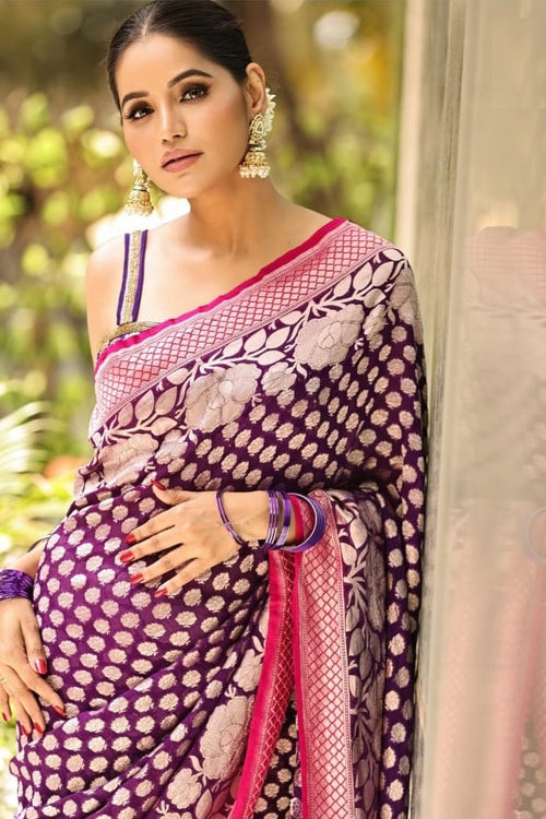 Load image into Gallery viewer, Scrumptious Purple Soft Silk Saree With Supernal Blouse Piece
