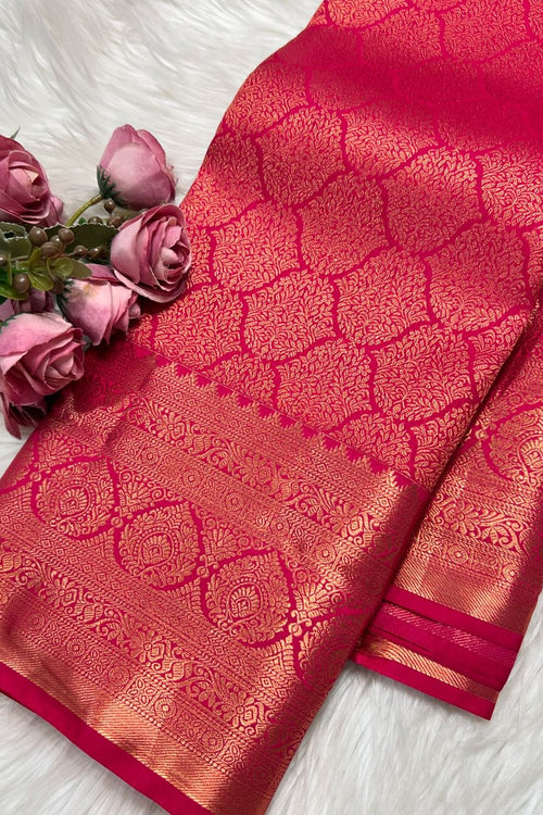 Load image into Gallery viewer, Scintilla Dark Pink Soft Banarasi Silk Saree With Panoply Blouse Piece
