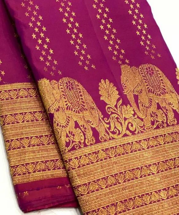 Desultory Dark Pink Soft Banarasi Silk Saree With Bewitching Blouse Piece