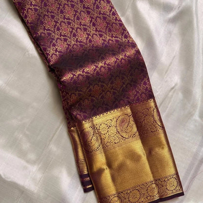 Adoring Purple Soft Banarasi Silk Saree With Admirable Blouse Piece