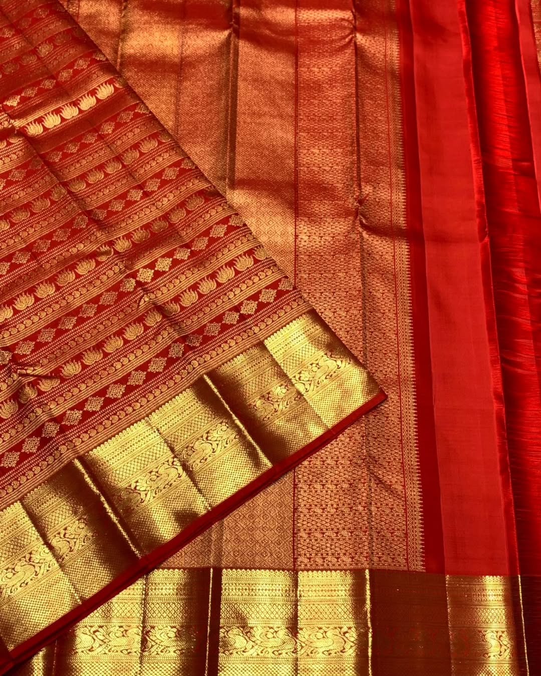 Ethnic Red Soft Banarasi Silk Saree With Prominent Blouse Piece