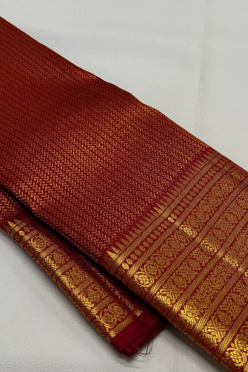 Load image into Gallery viewer, Felicitous Red Soft Banarasi Silk Saree With Improbable Blouse Piece
