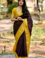 Amazing Brown Soft Silk Saree With Captivating Blouse Piece