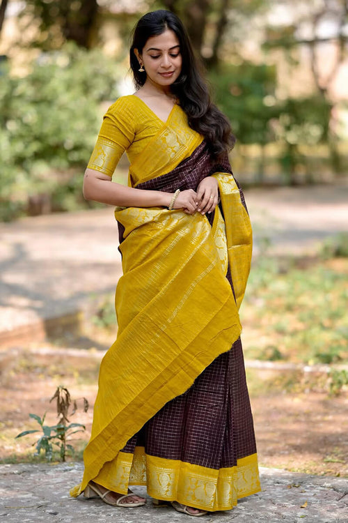 Load image into Gallery viewer, Amazing Brown Soft Silk Saree With Captivating Blouse Piece

