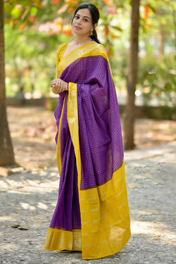 Felicitous Purple Soft Silk Saree With Sizzling Blouse Piece