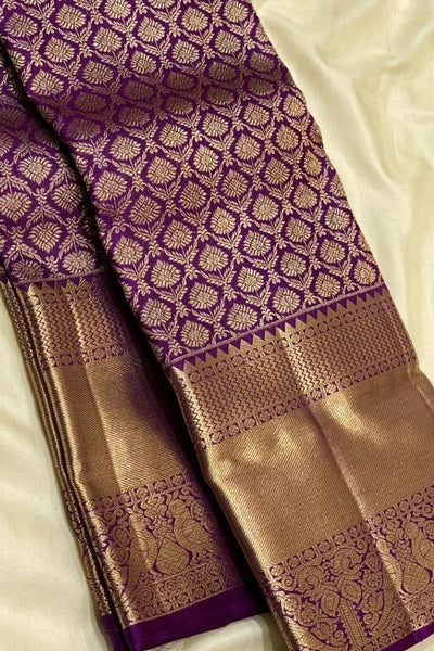 Resplendent Purple Soft Banarasi Silk Saree With Felicitous Blouse Piece