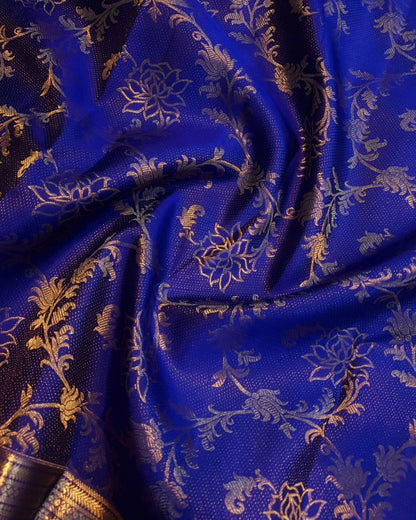 Mesmerising Royal Blue Soft Banarasi Silk Saree With Evocative Blouse Piece