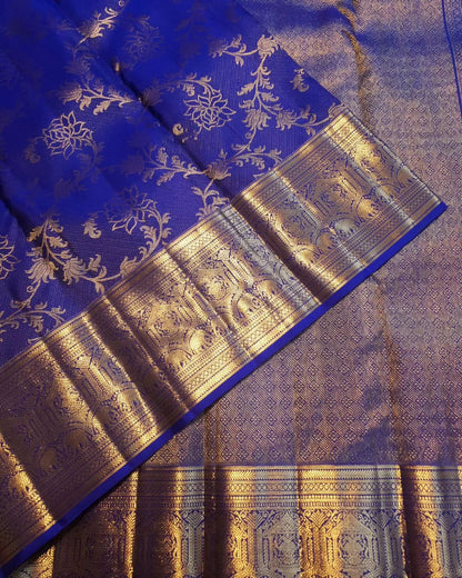 Mesmerising Royal Blue Soft Banarasi Silk Saree With Evocative Blouse Piece