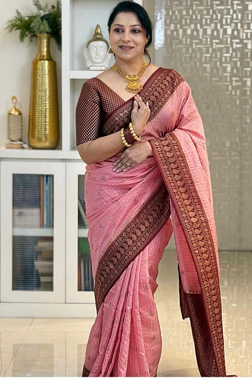 Load image into Gallery viewer, Fantabulous Pink Soft Silk Saree With Attractive Blouse Piece
