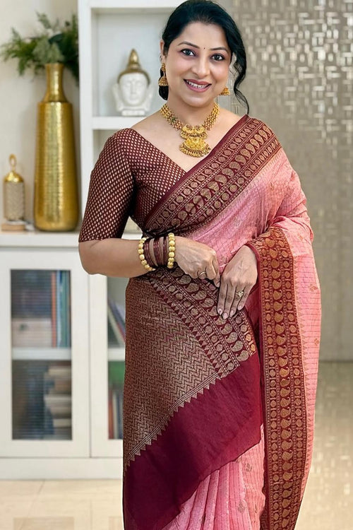 Load image into Gallery viewer, Fantabulous Pink Soft Silk Saree With Attractive Blouse Piece
