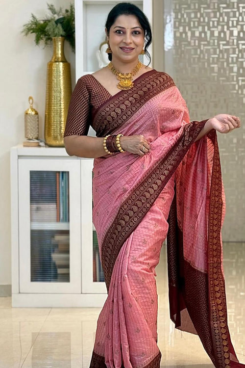 Load image into Gallery viewer, Fantabulous Pink Soft Silk Saree With Attractive Blouse Piece
