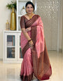 Fantabulous Pink Soft Silk Saree With Attractive Blouse Piece