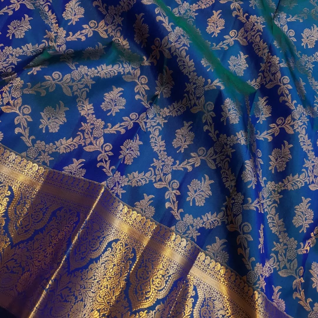 Forbearance Royal Blue Soft Banarasi Silk Saree With Desultory Blouse Piece