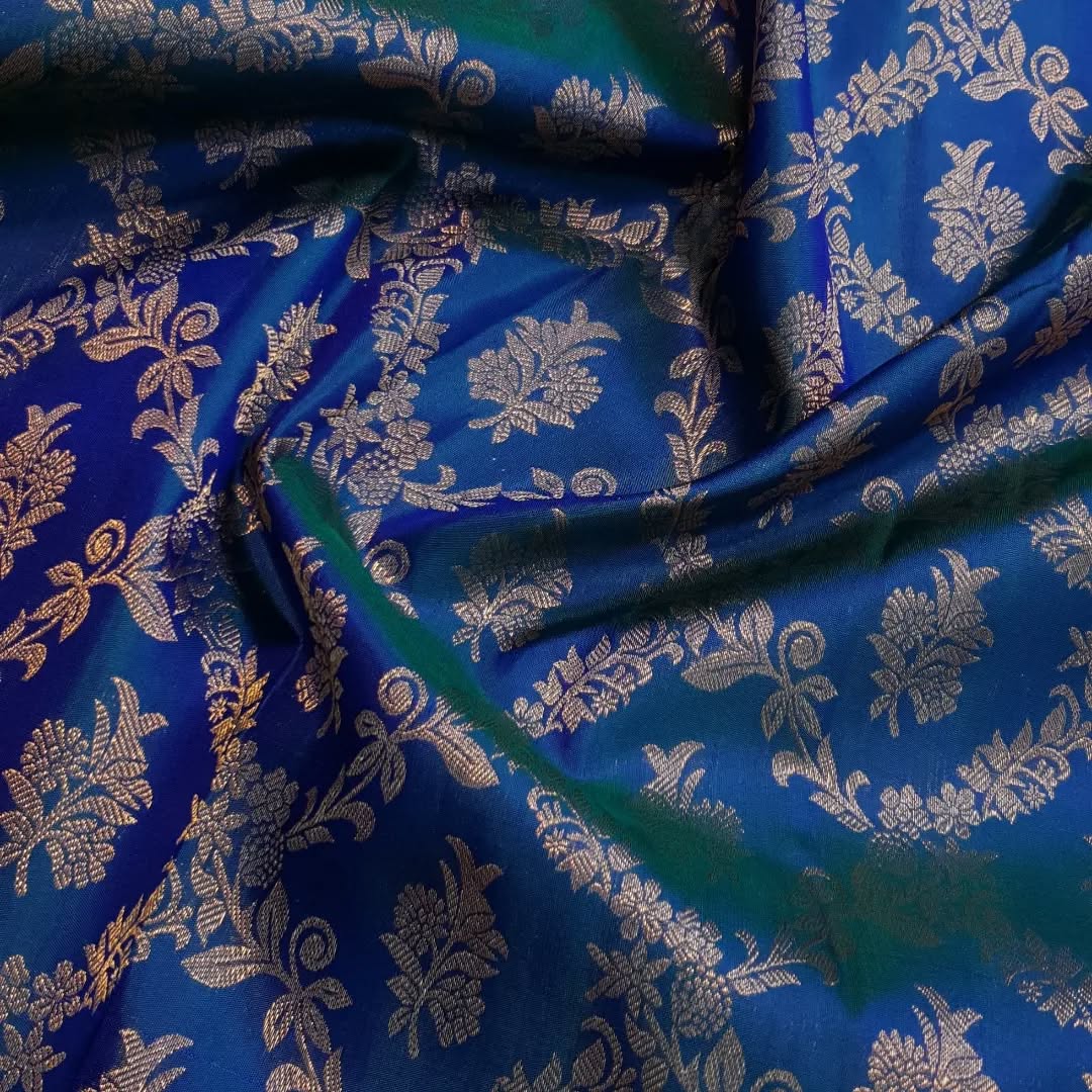 Forbearance Royal Blue Soft Banarasi Silk Saree With Desultory Blouse Piece