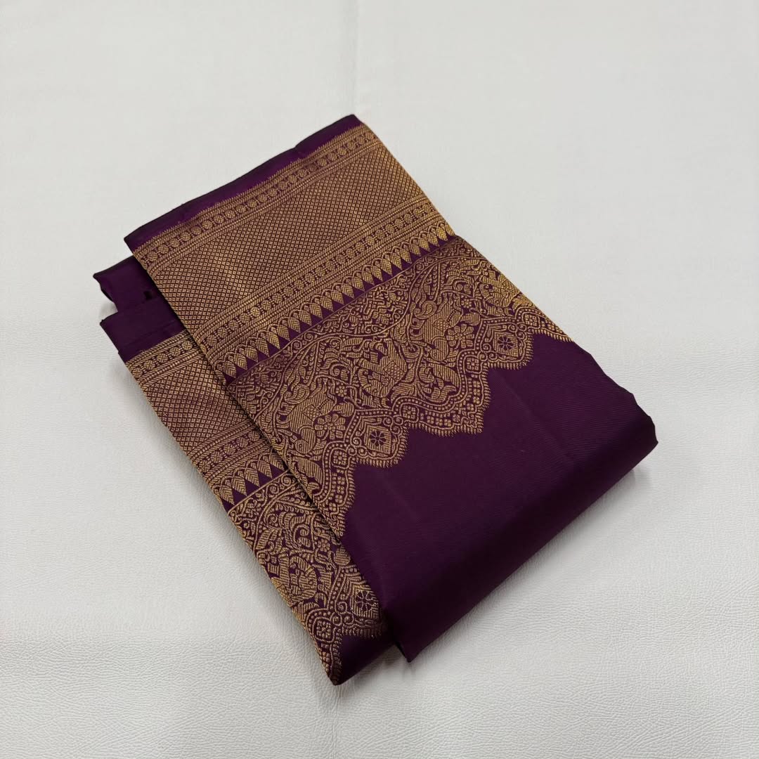 Intricate Purple Soft Banarasi Silk Saree With Seraphic Blouse Piece