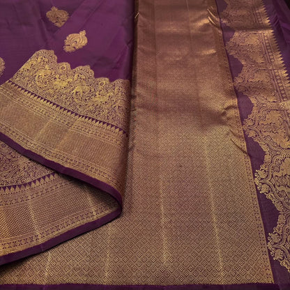 Intricate Purple Soft Banarasi Silk Saree With Seraphic Blouse Piece