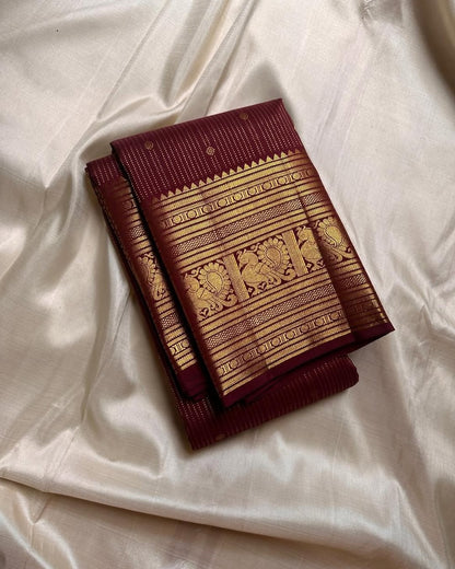 Hypnotic Maroon Soft Banarasi Silk Saree With Inimitable Blouse Piece