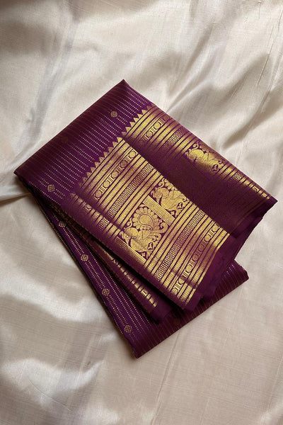 Exceptional Purple Soft Banarasi Silk Saree With Designer Blouse Piece