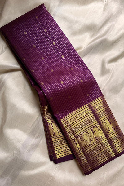Exceptional Purple Soft Banarasi Silk Saree With Designer Blouse Piece