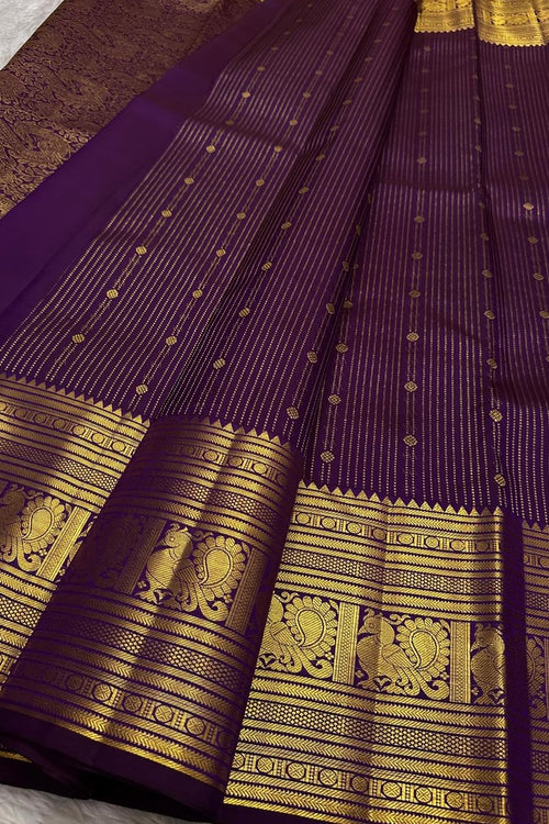 Load image into Gallery viewer, Exceptional Purple Soft Banarasi Silk Saree With Designer Blouse Piece
