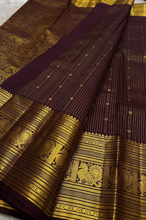 Load image into Gallery viewer, Panache Wine Soft Banarasi Silk Saree With Adorable Blouse Piece
