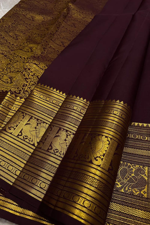 Load image into Gallery viewer, Panache Wine Soft Banarasi Silk Saree With Adorable Blouse Piece
