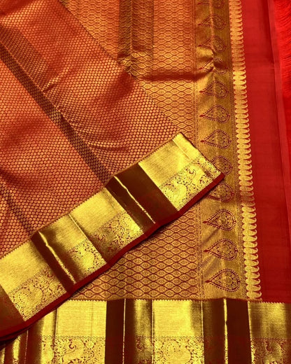 Sumptuous Red Soft Banarasi Silk Saree With Bewitching Blouse Piece