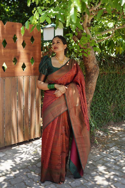 Load image into Gallery viewer, Serendipity Maroon Soft Silk Saree With Devastating Blouse Piece
