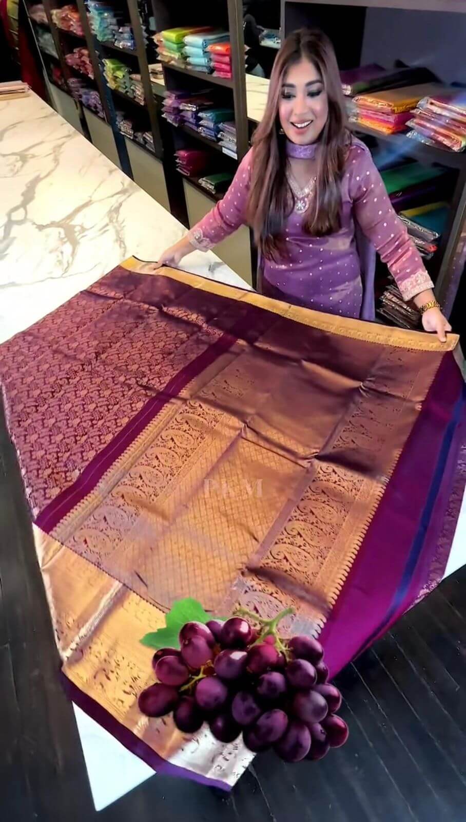 Vibrant Purple Soft Banarasi Silk Saree With Winsome Blouse Piece