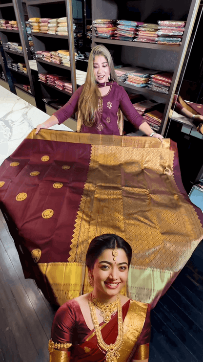 Susurrous Maroon Soft Banarasi Silk Saree With Tremendous Blouse Piece
