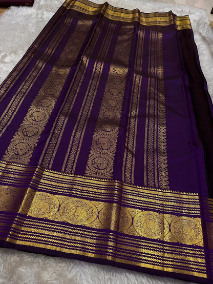 Profuse Purple Soft Banarasi Silk Saree With Evanescent Blouse Piece
