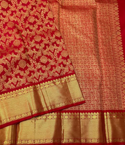 Divine Red Soft Banarasi Silk Saree With Trendy Blouse Piece