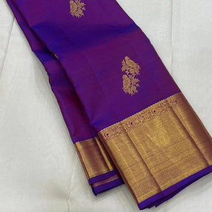 Refreshing Purple Soft Banarasi Silk Saree With Sumptuous Blouse Piece