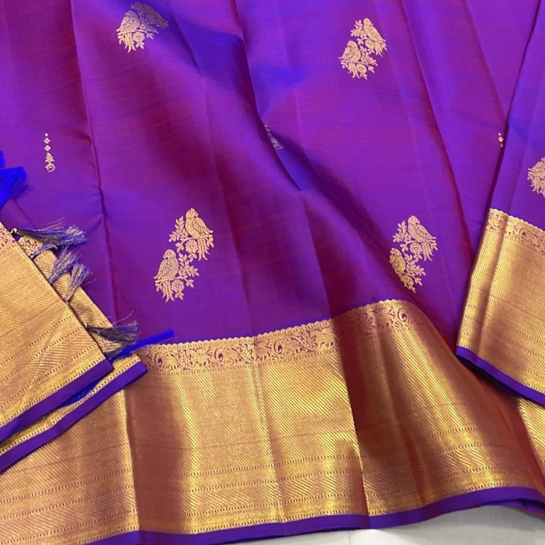 Refreshing Purple Soft Banarasi Silk Saree With Sumptuous Blouse Piece