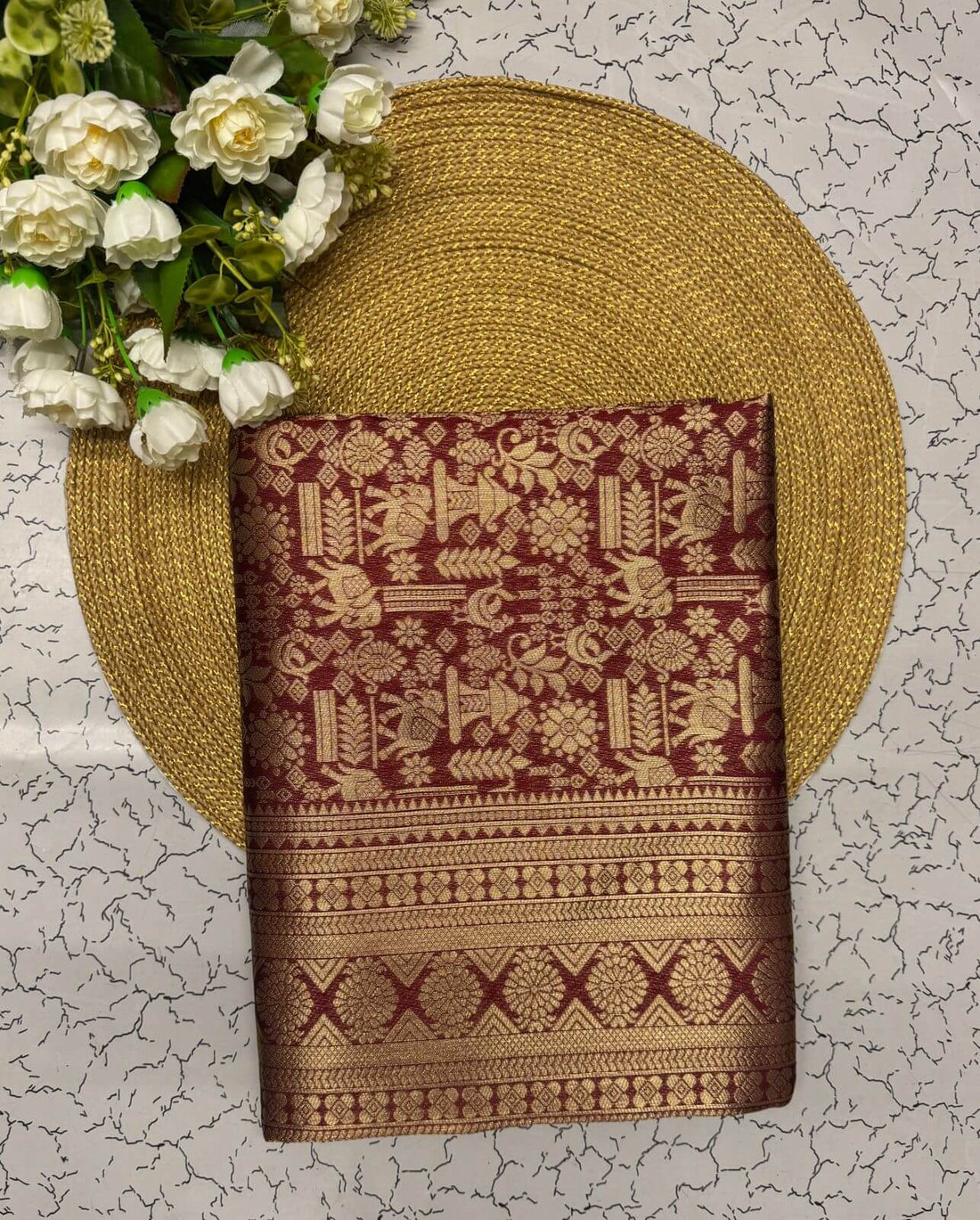 Prodigal Wine Soft Banarasi Silk Saree With Chatoyant Blouse Piece