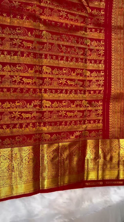 Entrancing Red Soft Banarasi Silk Saree With Divine Blouse Piece