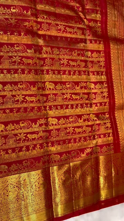 Entrancing Red Soft Banarasi Silk Saree With Divine Blouse Piece