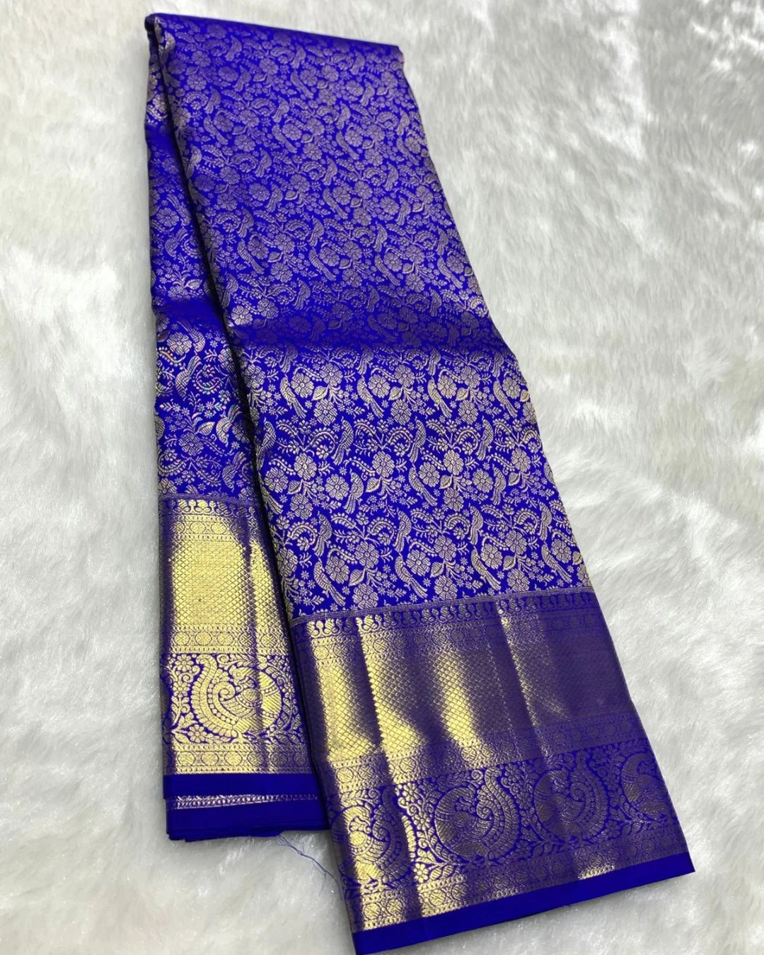 Charismatic Royal Blue Soft Banarasi Silk Saree With Pretty Blouse Piece