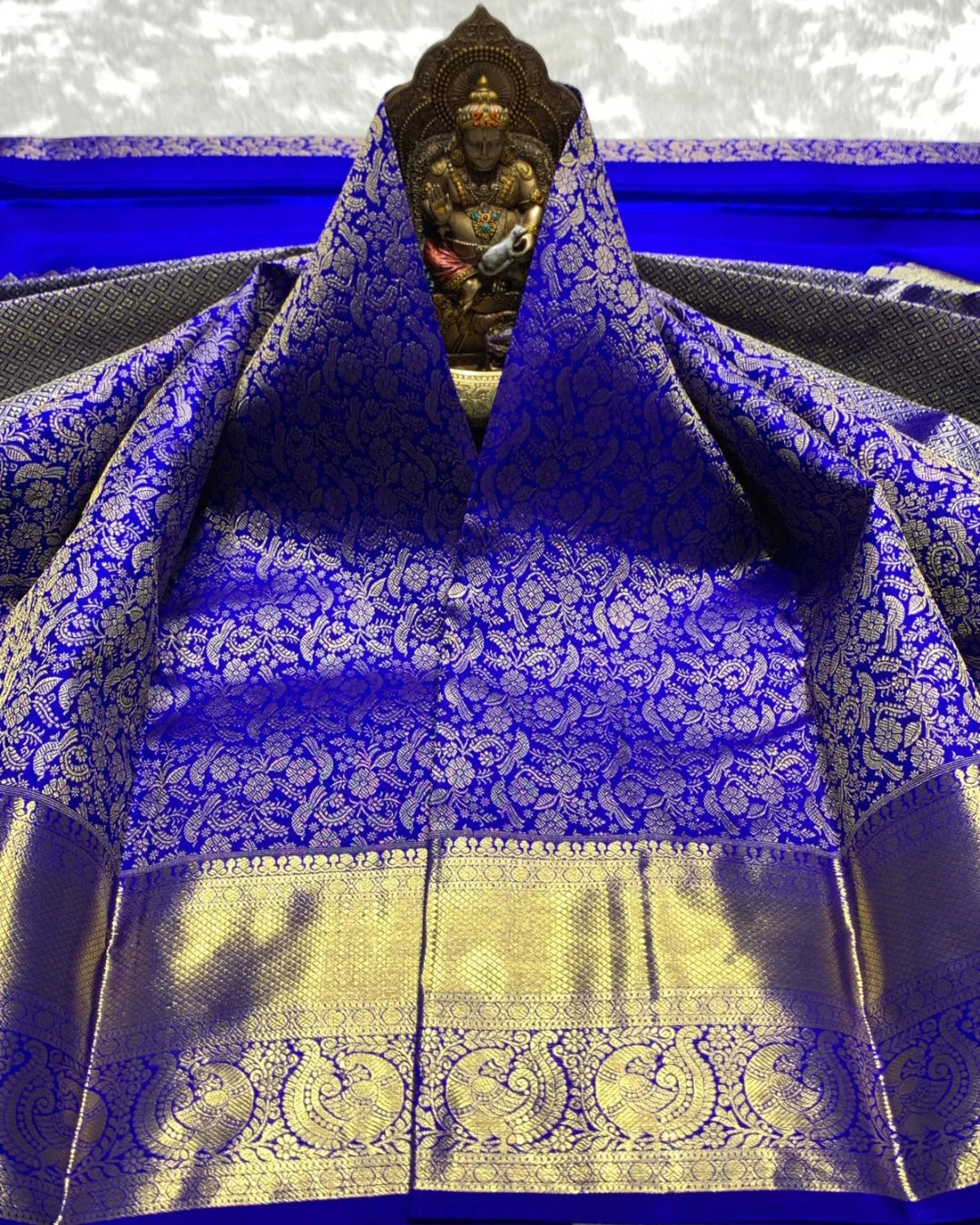 Charismatic Royal Blue Soft Banarasi Silk Saree With Pretty Blouse Piece