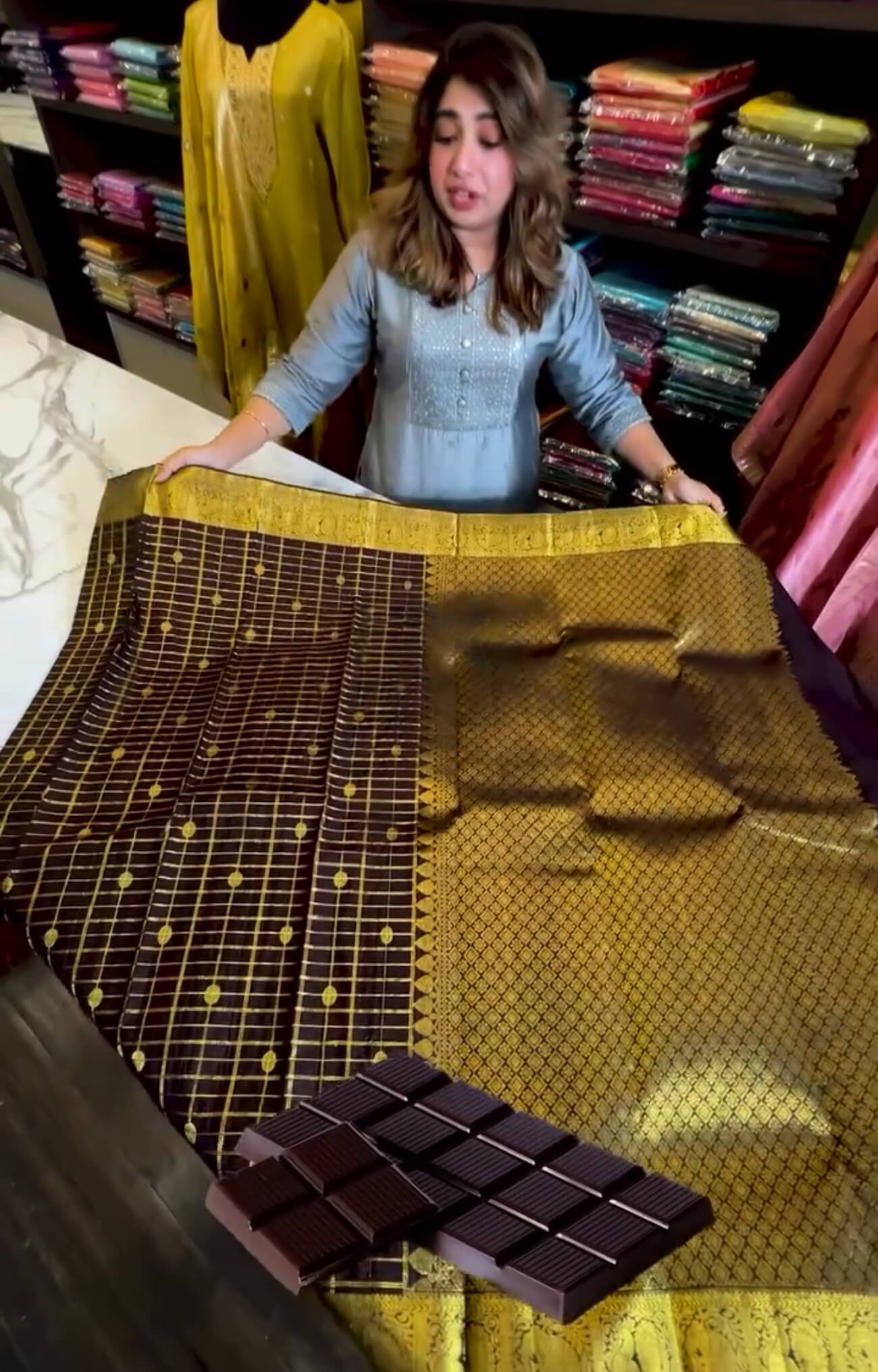 Luxuriant Brown Soft Banarasi Silk Saree With Scintilla Blouse Piece